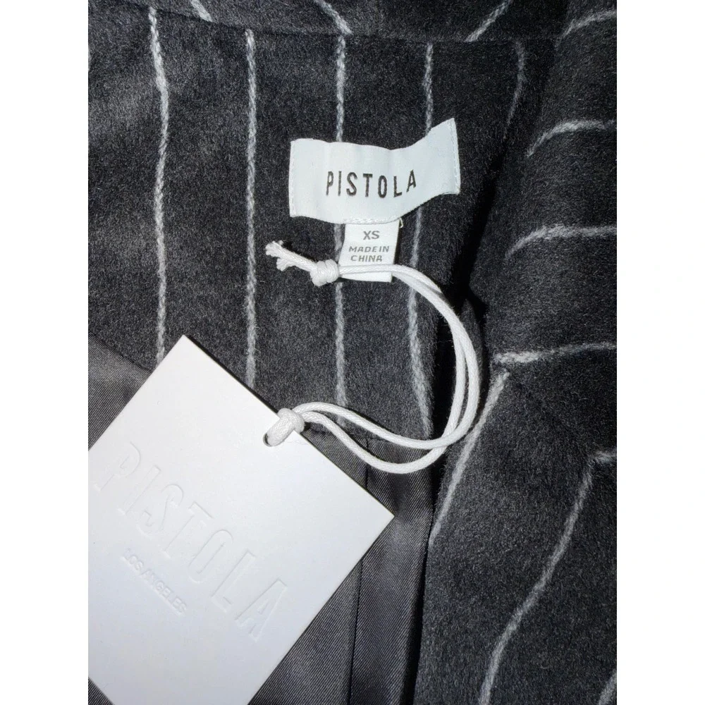 Pistola Charcoal Chalk Stripe Wool Blend Blazer Jacket P00095185WH XS New A4